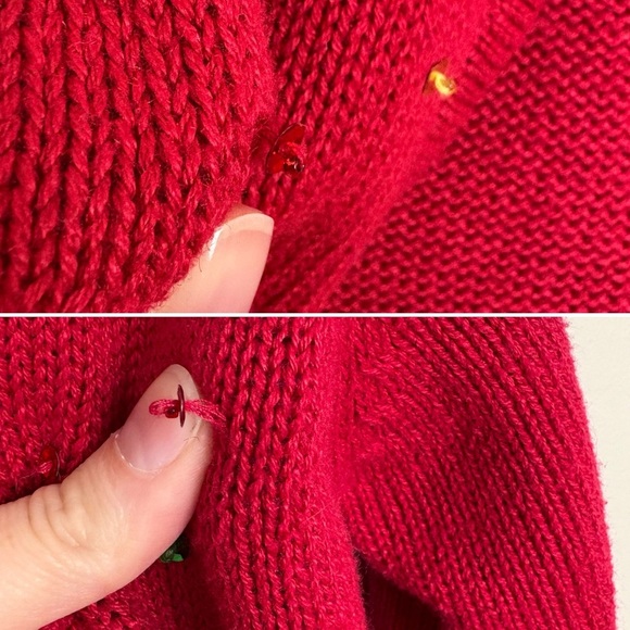 Heirloom Collectibles Christmas Cardigan Size L Full Zip Snowmen Appliques‎ Art - Picture 16 of 17